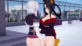 High School DxD Koneko and Kuroka Lesbian Hentai