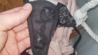 Worn wet dirty panties from laundry grool