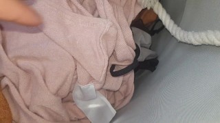 Worn wet dirty panties from laundry grool