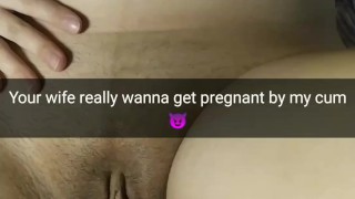 My wife wanna get pregnant by his lover cum! Pussy stuffing with cum