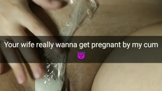 My wife wanna get pregnant by his lover cum! Pussy stuffing with cum