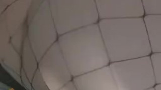 PAWG shakes and bounces ass on bed in fishnets