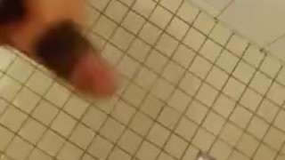 Hung 17cm DomTop Cumming Hard in Public Shower After 1 Hour of Edging - HUGE Cumshot
