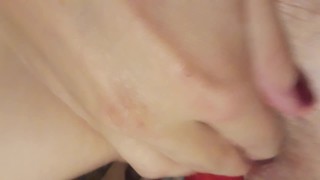 "Kitty" Solo Masterbation with red dildo. CLOSE UP!!