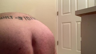Fuckin my chub ass with a black dildo for the first time in six months