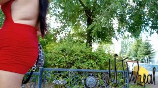 risky flashing in public park