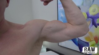 RawFuckBoys - Hung jock Rogan Reid shows off and strokes hot cock solo