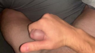 21 YEAR OLD MUSCLE STUD JERKS OFF HUGE 8 INCH COCK IN BED! (MORNING SOLO MALE MASTURBATION "POV")