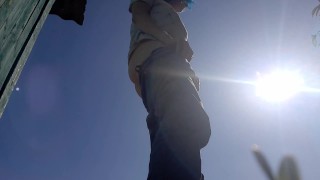 I play with my pussy in a neighbor's yard in the village