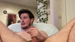 Hot camguy swallows big cum load 