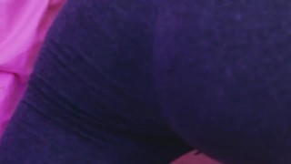Brunette Latina girl does excited yoga