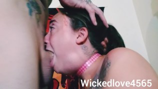 Huge dick BALLS DEEP deepthroat FOR messy THROAT PIE CUM EXPLOSION