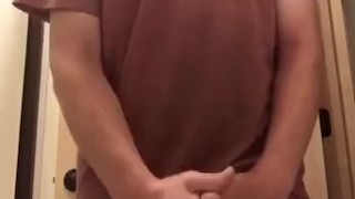 Stroking Hard Uncut Cock Until Orgasming Big Load