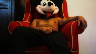 Mickey Mouse masturbates sitting in Santa's chair - The Cazique
