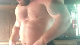 Big Bodybuilder Flexing In Shed OnlyfansBeefBeast 