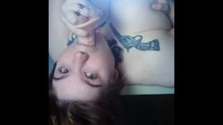 Sloppy upside-down face fuck (toy) use my throat