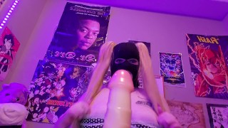 Masked Thick girl gives you a blowjob