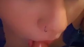 POV sucking dildo Cross Dresser
