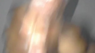 Cuming hard while masturbating big black cock