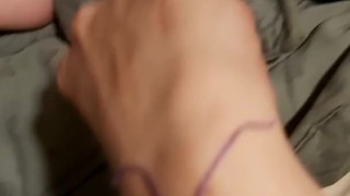 Foot play creamy orgasm on toy