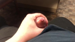 Jerking off with load in condom 