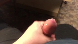 Jerking off with load in condom 