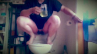 BBW Aussie piss in jar suck & blow bubbles
