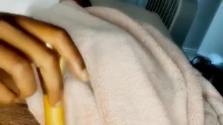 Making my pussy cream with a makeup brush 