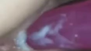 creamy pussy riding dildo masturbating