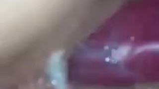creamy pussy riding dildo masturbating