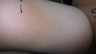 Wife slowly covered in dirty and lewd body writings!