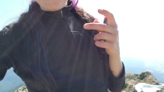 Sweaty Pussy Pissing At the Summit