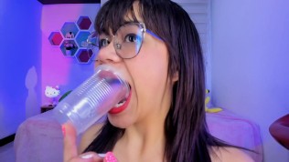 Lila Jordan drools in a glass