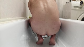 Washing my butt for a great and clean game session - Anal enema