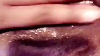 Sweet chocolate rubbing pussy