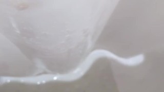 Playing with my Fat Cock in the Shower and Cumming