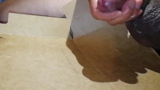 Stroking my uncircimcised grower with lotion until huge cumsplurge happens in slow-motion!
