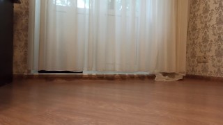 Pissing desperate in my pants and cum on the floor. Playing with dirty feet.
