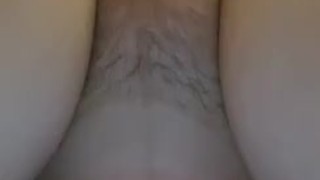 Petite girl taking a thick dildo