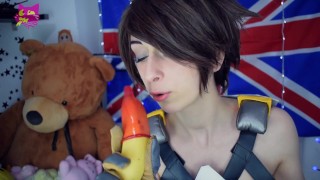 Tracer (Overwatch) Shows you how to wear a condom with her mouth | Safety first!