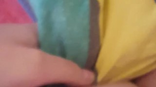 Saras Adventures - Pussy playing with full bladder makes her pee in the bed
