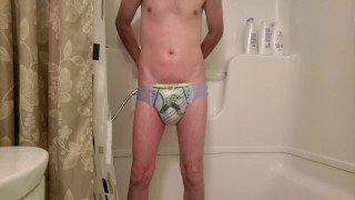 Taking A Shower wearing Goodnites!!