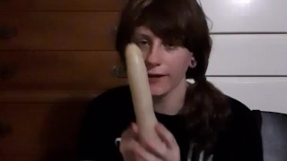 I give my dildo a sloppy blowjob
