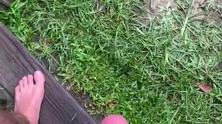 Morning wood piss outside