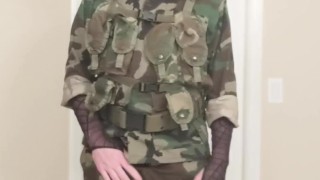 Military Femboy Touches Himself