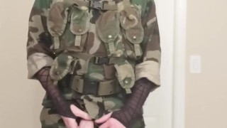 Military Femboy Touches Himself