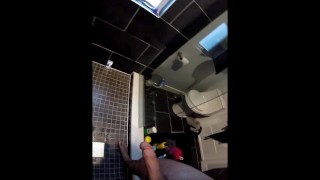 FUCKING THE WALL WITH MY PEE STREAM BOUNCING COCK