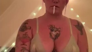 Tattooed Stoner Rolls a Joint and Masturbates 