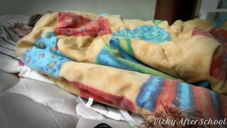 Vickys shaking loud moaning orgasm beneath blankets