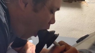 Gagging on toy